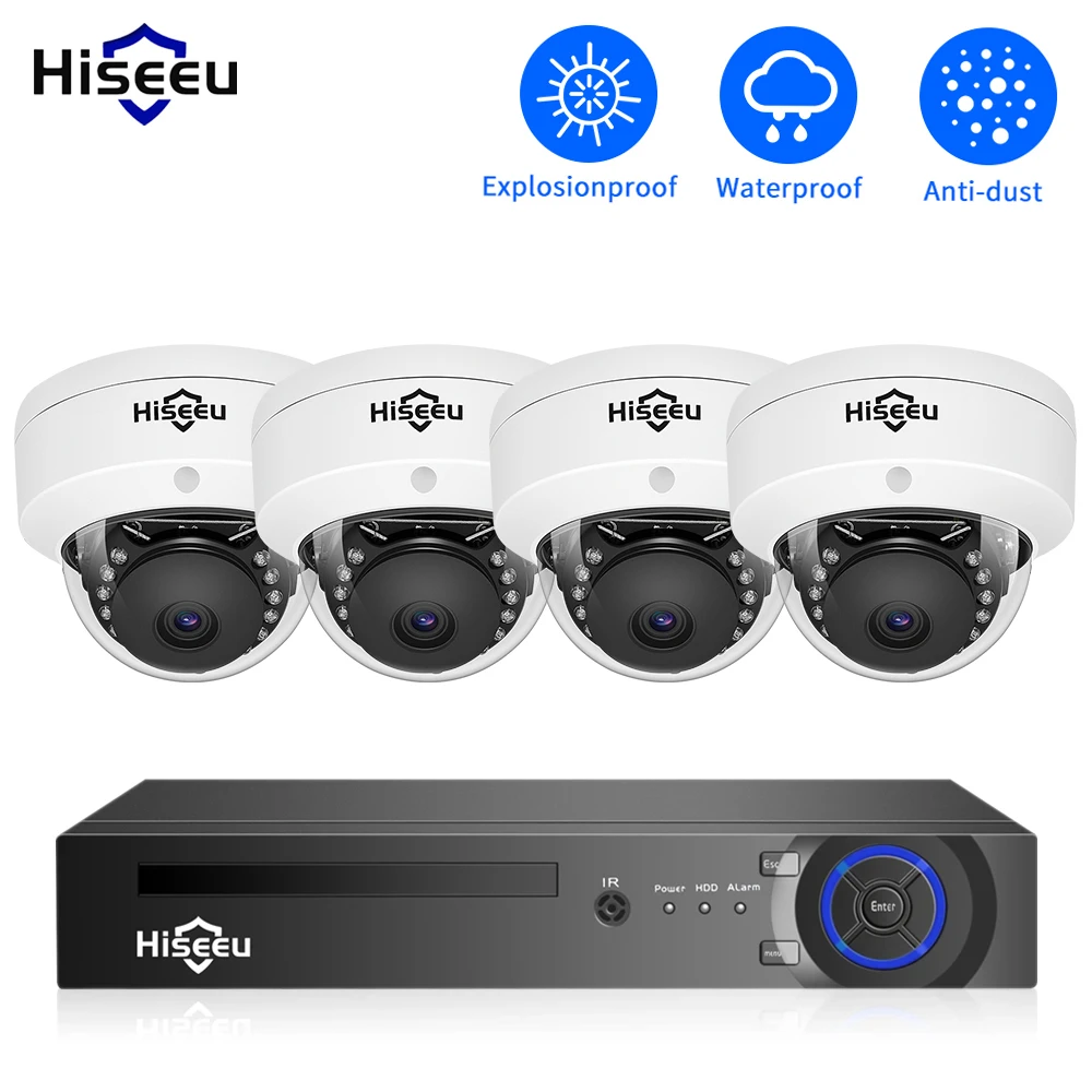 

Hiseeu 4CH 5MP POE Dome IP Camera System Kit Video Surveillance Set Night Vision Home Outdoor Waterproof Security Camera Set POE