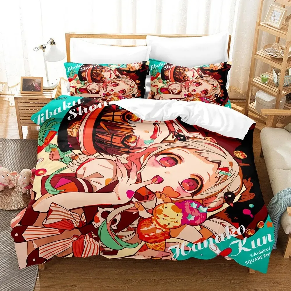 3D Print Toilet-bound Hanako-kun Anime Bedding Set Double Twin King Duvet Cover Comforter Pillowcase Boys Girls Adults Bedroom