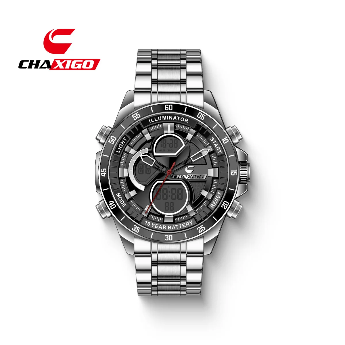 Men's dual display electronic sports multi-function luminous waterproof cool trend watch watch