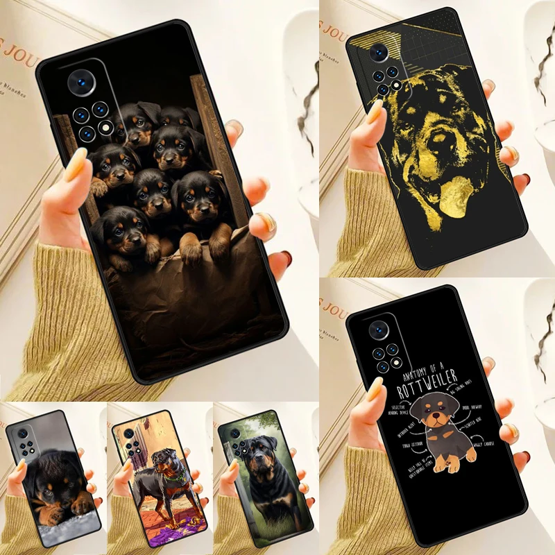 Cute Rottweiler Dog Case For Samsung Galaxy S24 Plus S23 S20 S21FE Lite S22 Ultra Note 20 S8 S9 S10 Phone Coque