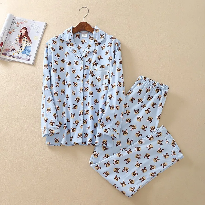 

Brushed Fabric Pajama Sets 2pcs Sleepwear Suit Homewear for Women Postpartum Recovery Fall Winter All Season