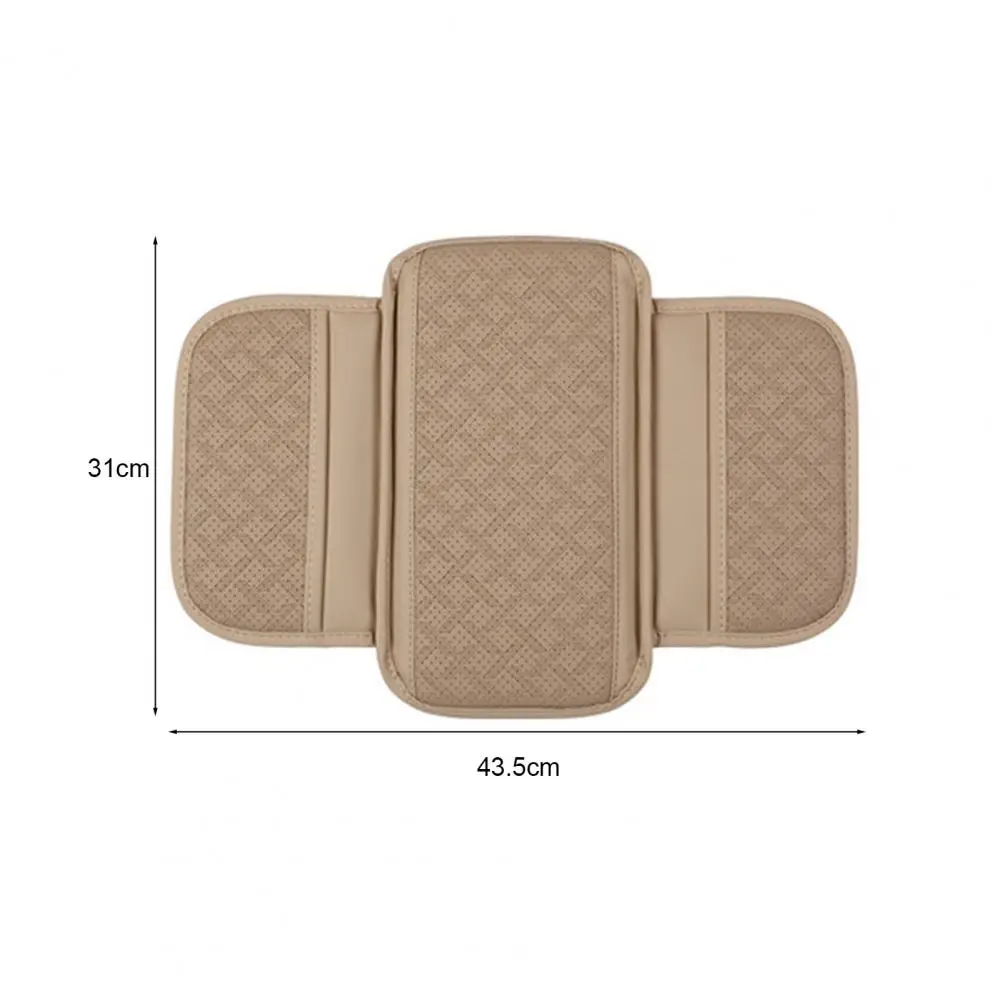 Car Center Console Cover with Storage Bag Wear Resistant Fine Stitching Easy to Install Universal Car Armrest Cover Cushion