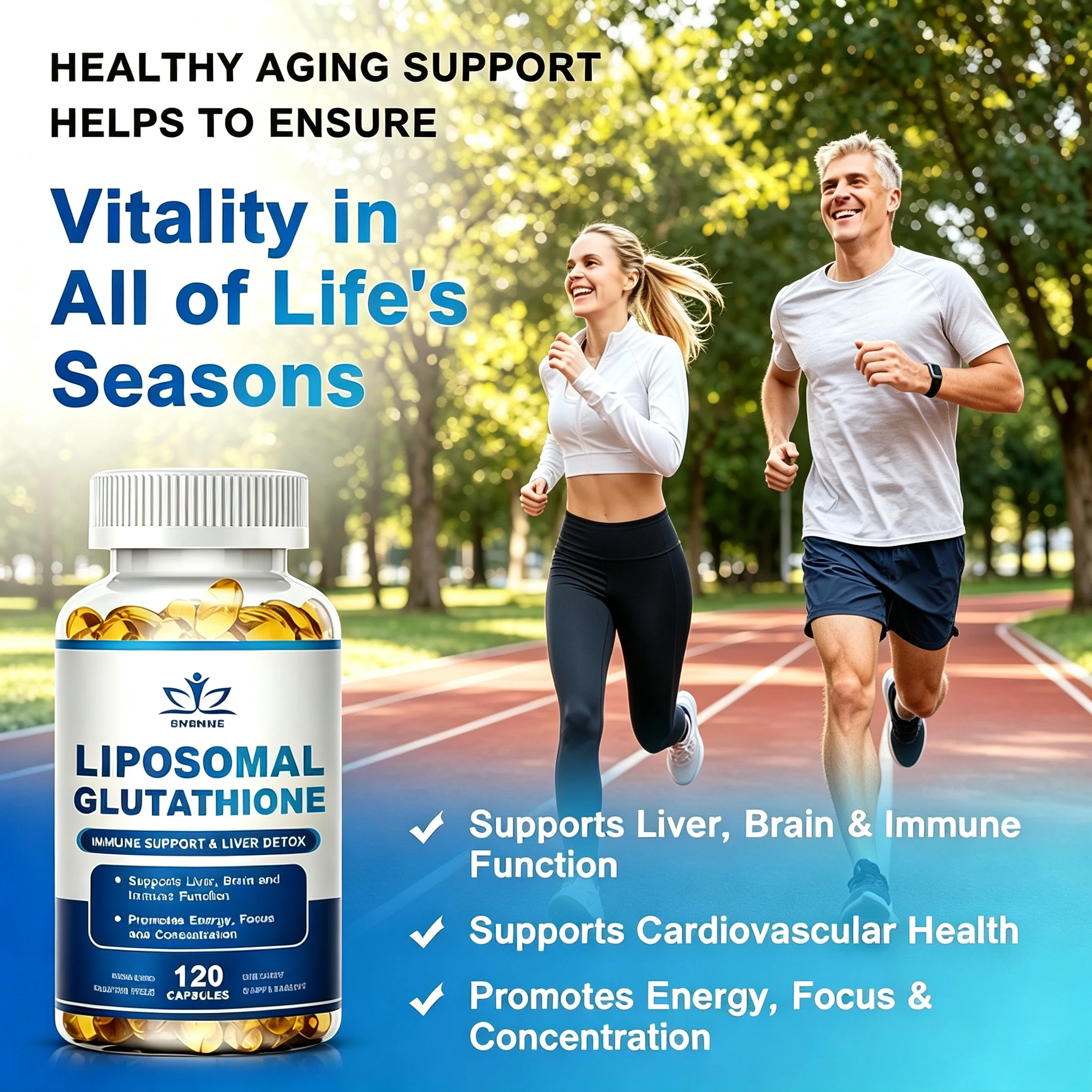 Glutathione complex capsule 5-in-1 collagen antioxidant, detoxification, immune system, skin beauty, liver health