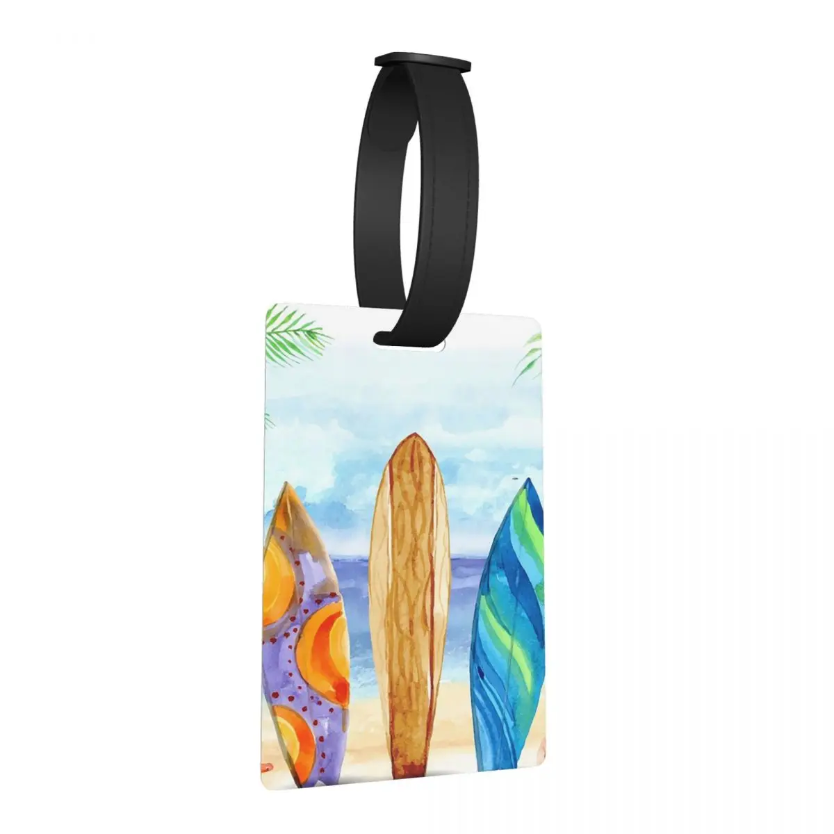 

Watercolor Surfboard Scene Luggage Tags Suitcase Accessories Travel Cute Baggage Boarding Tag Label Holder ID Name Address