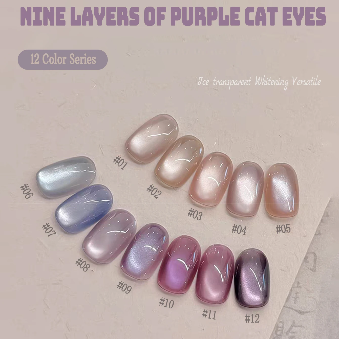 1-12 stücke TC Beliebte Lila Cat Eye Nagellack Gel Set UV Gel Soak Off Nagel Magnetische Gel polnischen Nail art DlY Für Salon Zu Hause – Detail 3