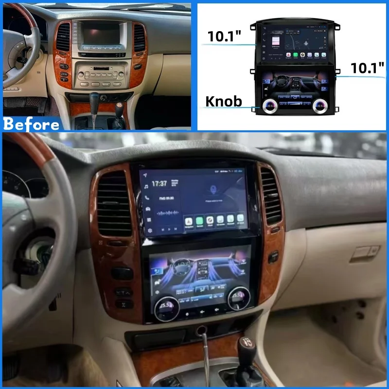 A Android 13 For Toyota Land Cruiser 100 LC100 1998-2007 Car Radio Multimedia Video Player Wireless Carplay Auto GPS Navigation