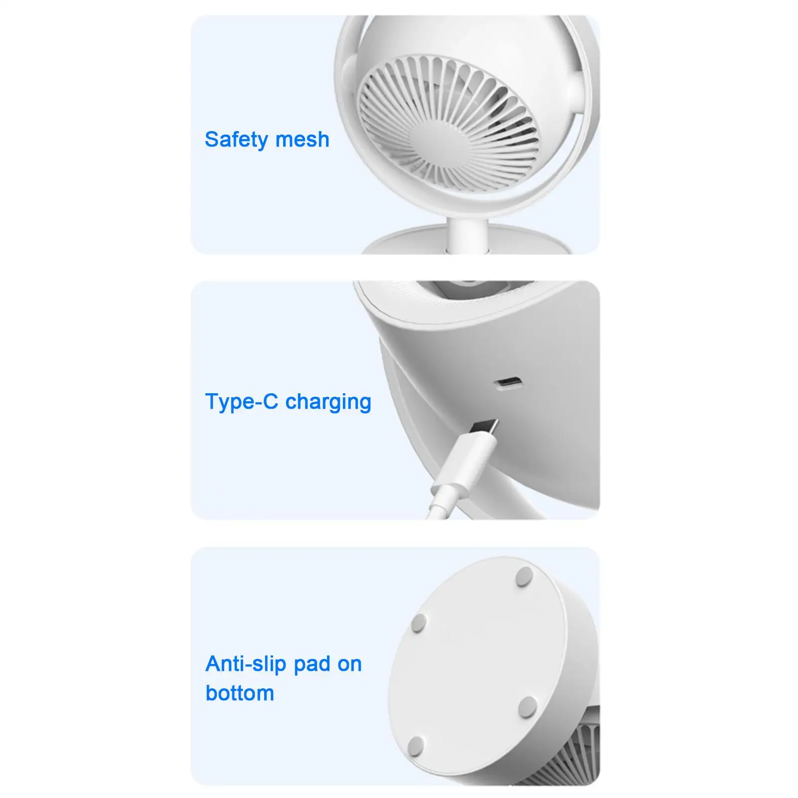 Tabletop Fan Oscillating Rechargeable Digital Display Quiet Blower Cordless Electric Fan For Bedroom Office Home Office Travel