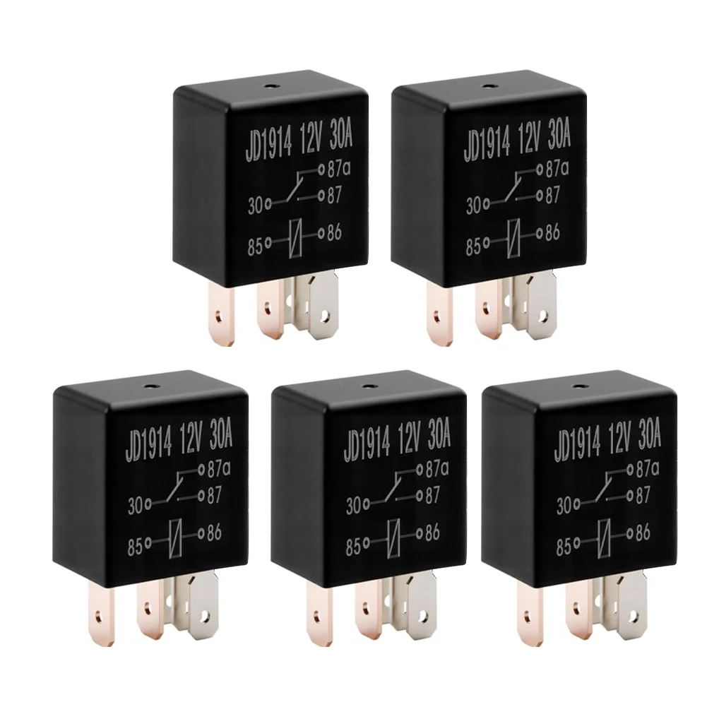 

Automotive 5 Pin Relay 30A 12V Set of 5 for Cars Motorcycles Operations Including Horns Fans Air Conditioning Compressors