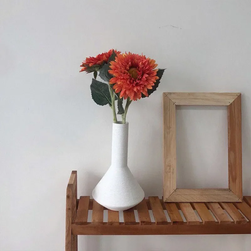 for Ceramic Vase Ornament Living Room Flower Arrangement Ins Style Home Wabi Sabi Soft Decoration Bed and Breakfast Dining