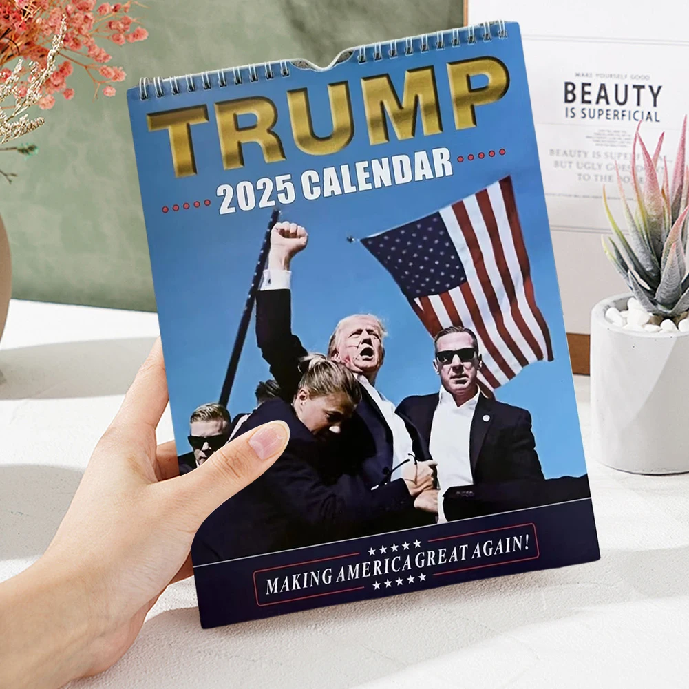 Calendario de escritorio Trump 2025 Calendario de eventos de rally Donald Trump que hace que Estados Unidos vuelva a ser grande 1-3PCS