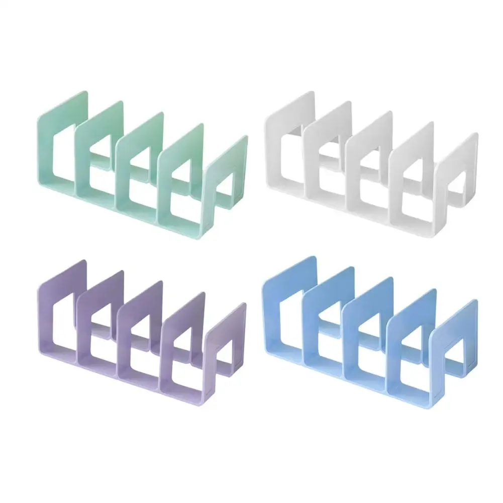 Multicolored Bookends ABS Eco Friendly Adjustable Divider Design for Study Office Desk Multi Color Space Saving School Essential