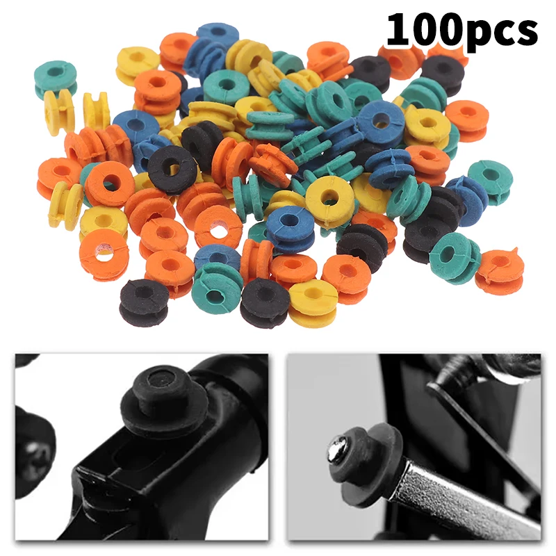 100pcs Tattoo Needle Rubber Grommets, Seals for Coil & Rotary Machines, Prevents Ink Leaks & Reduces Vibration, Durable