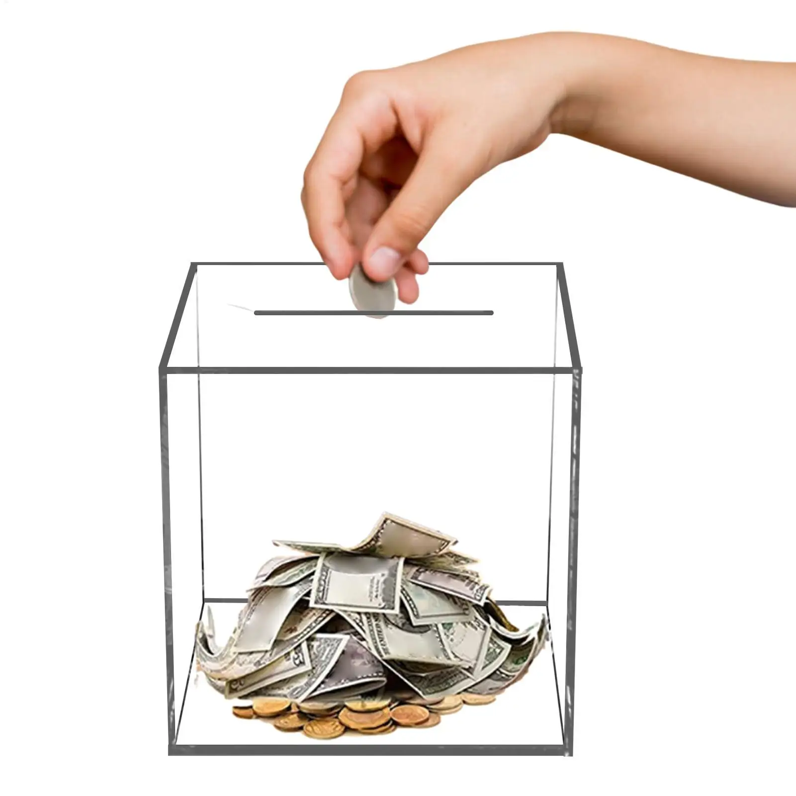 Piggy Banks for Adults Clear Acrylic Money Saving Bank Break to Open  Can Only Save That Cannot Be Take