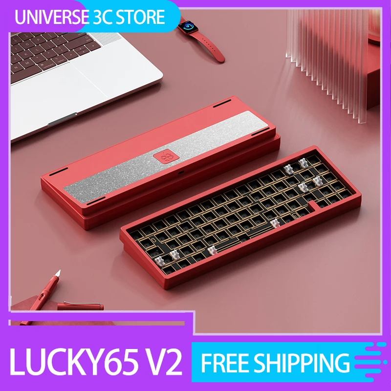 

Weikav Lucky65 V2 Mechanical Keyboard Kit Aluminium Alloy 3 Mode Custom Hotswap Quickly Dismantle Rgb Gaming Keyboard For Gift