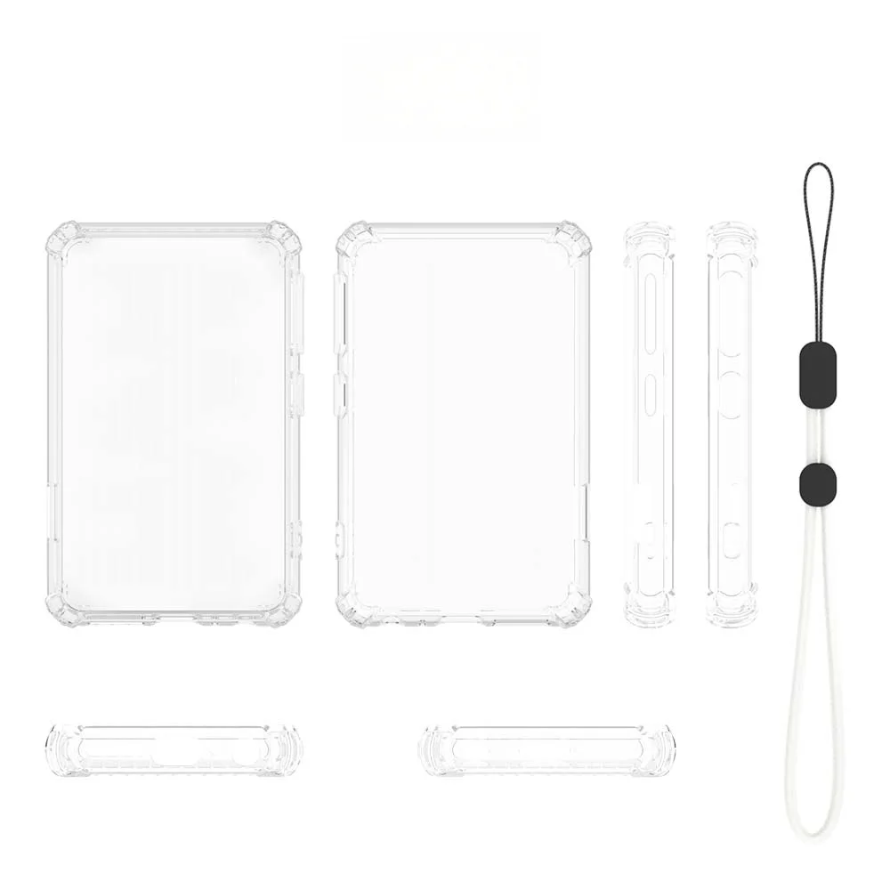 Transparent TPU Protective Case for innioasis Y2 MP3 Player Soft Shockproof Cover with Hand Strap Transparent Purple