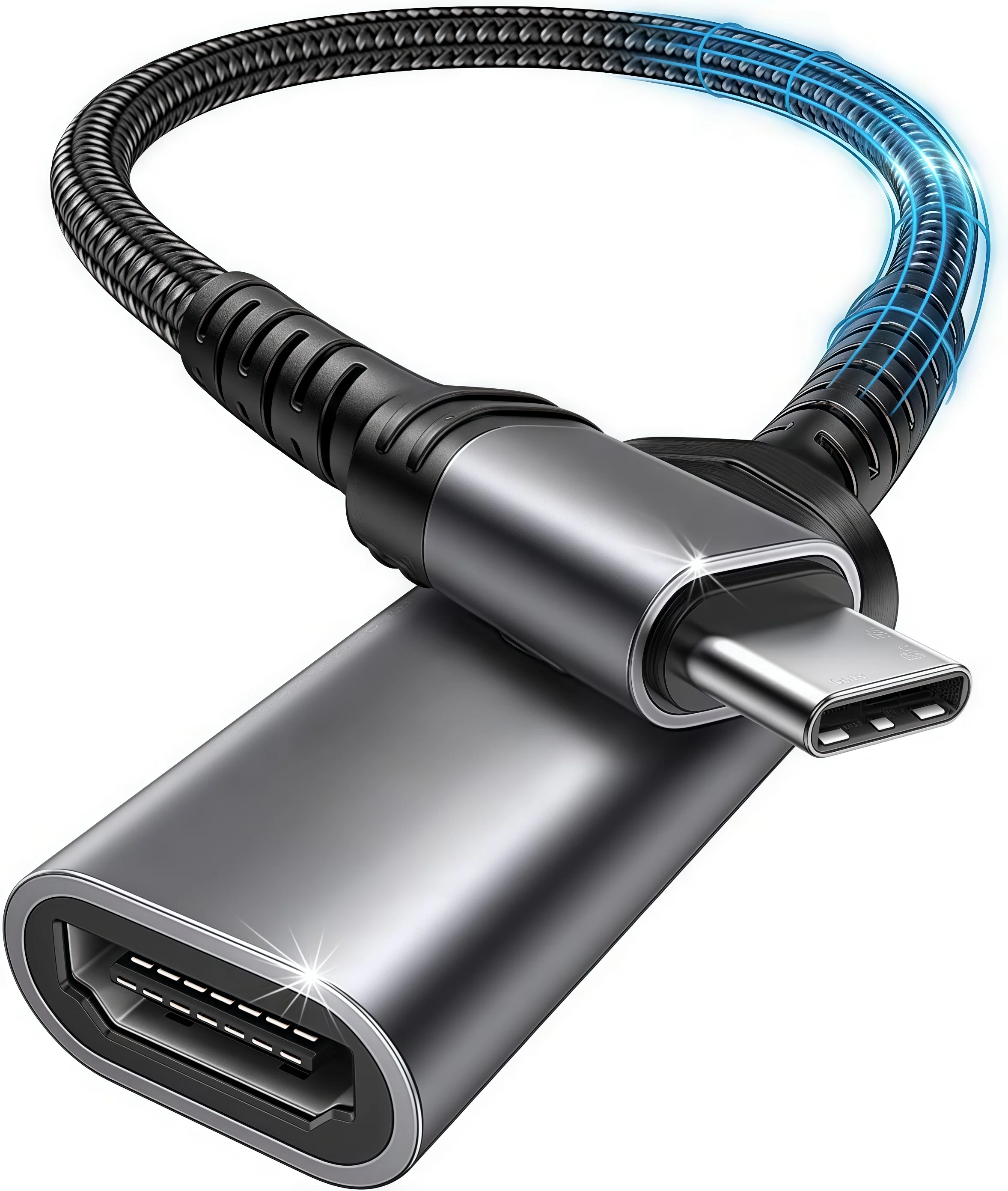 10PCS High Speed Nylon Braided Type C To HDMI 4K 60Hz Cable 4K 30Hz USB C To HDTV Adapter For Laptop, MacBook, TV IPad