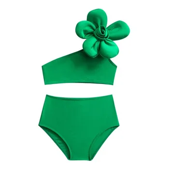 Baby Bikini Girls costume da bagno senza maniche Set fiori carini costumi da bagno moda estate nuovi bambini Beach Sunny Beachwear Suit 3-12 anni