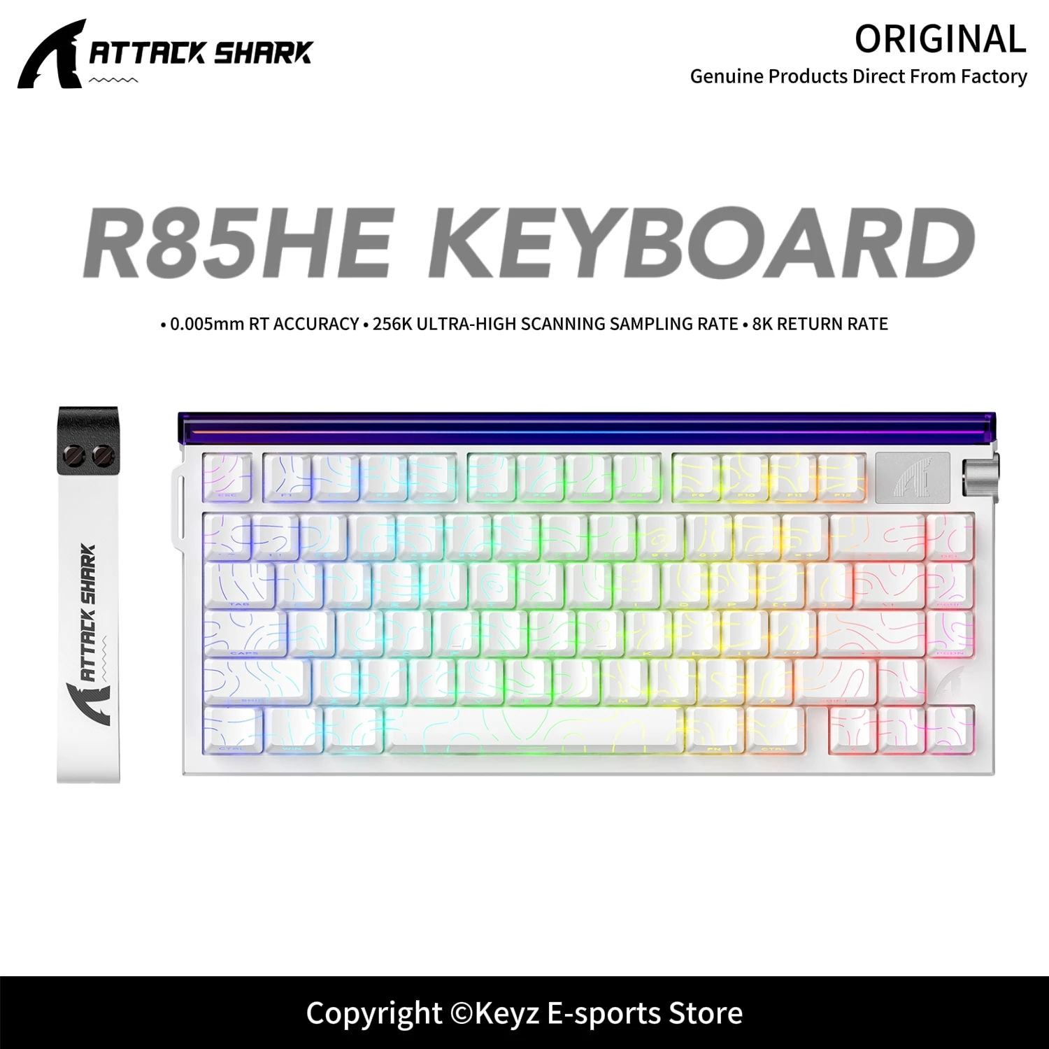 ATTACK SHARK R85HE Wired 8K Keyboard 0.005mm RT Accuracy Hybrid Magnetic Switches RGB NeonLight Box 5-Layer HIFI Gaming Keyboard