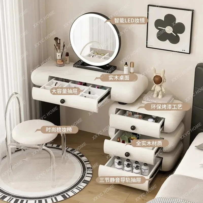 XX LNarrow Shelves Vanity Desk Mirror Storage Space Adult Drawers Dressing Table Compact Cabinet