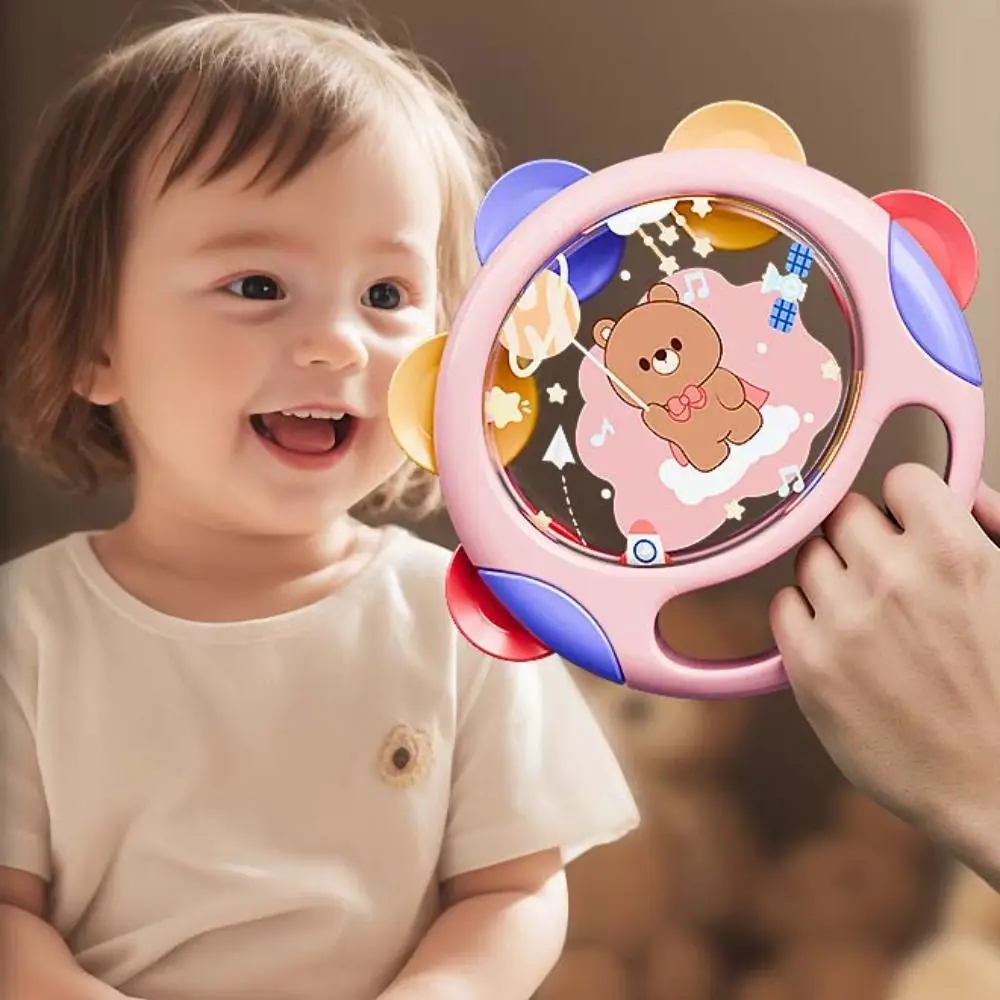 Learning Toys Baby Tambourines Clapping Drum Musical Instruments Hand-held Drums Cute Cartoon Interactive Percussion Sound Toy