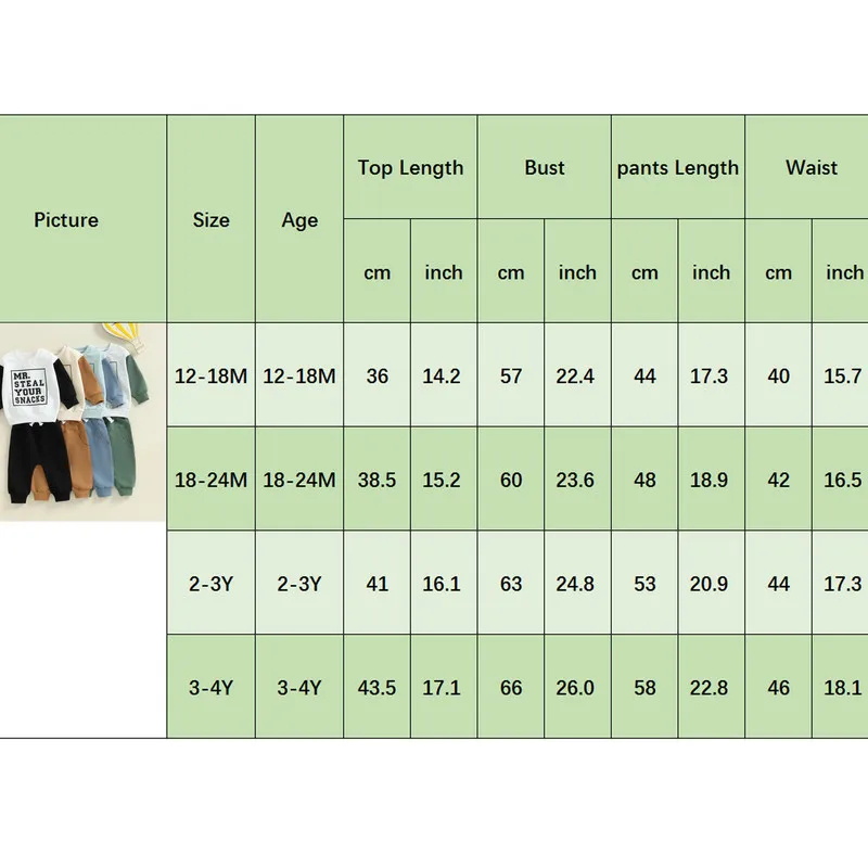 RUEWEY Little Boy Pants Set Spring Autumn Clothes Letter Long Sleeve Contrast Color Sweatshirt Drawstring Pocket Long Pants