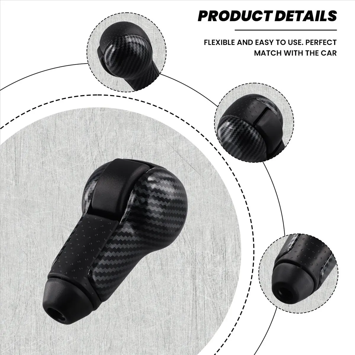 #05A (Carbon fiber&Black)Car Automatic Transmission Gear Shift Knob 34910-JE40A For NISSAN,B,Automotive Parts & Accessories