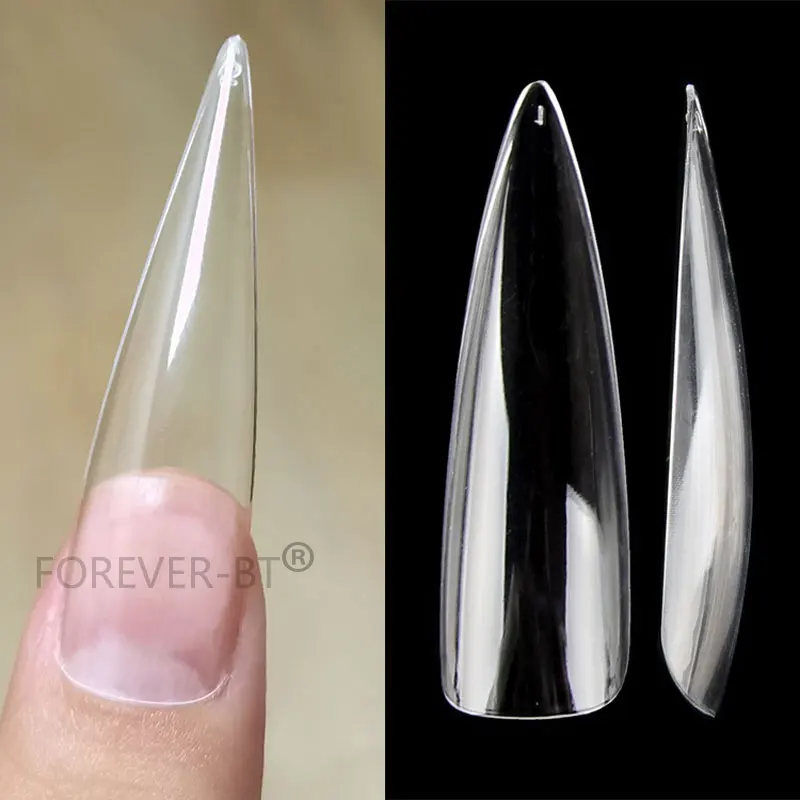 Full Cover False Nail Tips XXL Extra Long Stiletto Coffin Nail Capsule Fake Tip Press On Nails Salon Manicure False Nails 