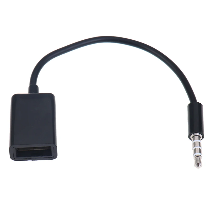 3.5mm Male AUX Audio Plug Jack To USB 2.0 Female Converter Cable Cord Car MP3