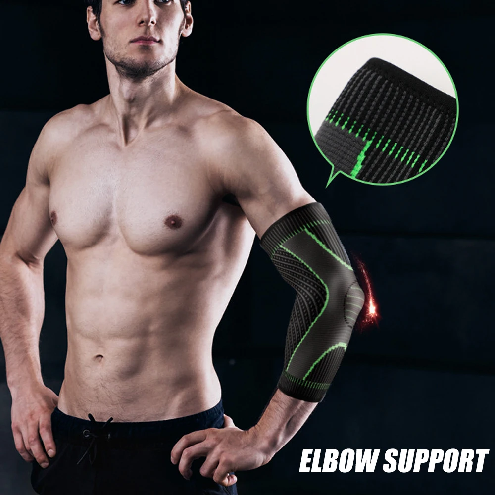 1Piece Elbow Compression Support Sleeve Non-Slip Breathable Arm Brace for Tendonitis Arthritis Tennis Golf Weightlifting Workout