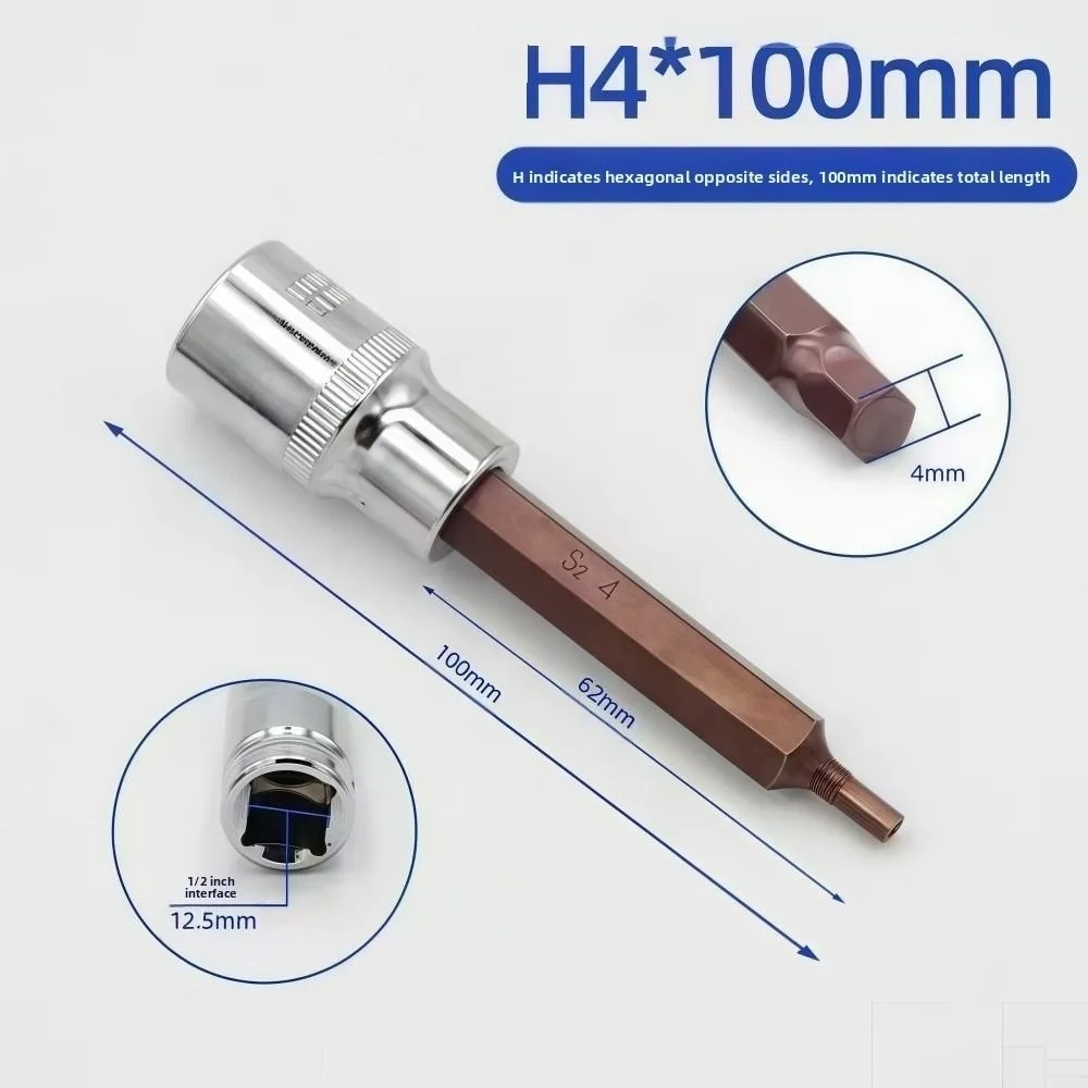 

1/2‘ Drive Hex Bit Sockets Alloy Steel Durable DisassemblyTool Socket Metric Portable Joint Hexagonal Remover Repair Tools