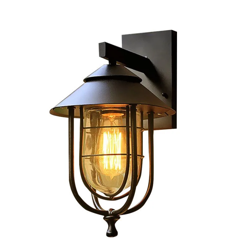 

Industrial wind wrought iron outdoor wall lamp, bar cafe corridor aisle decorative wall lamp