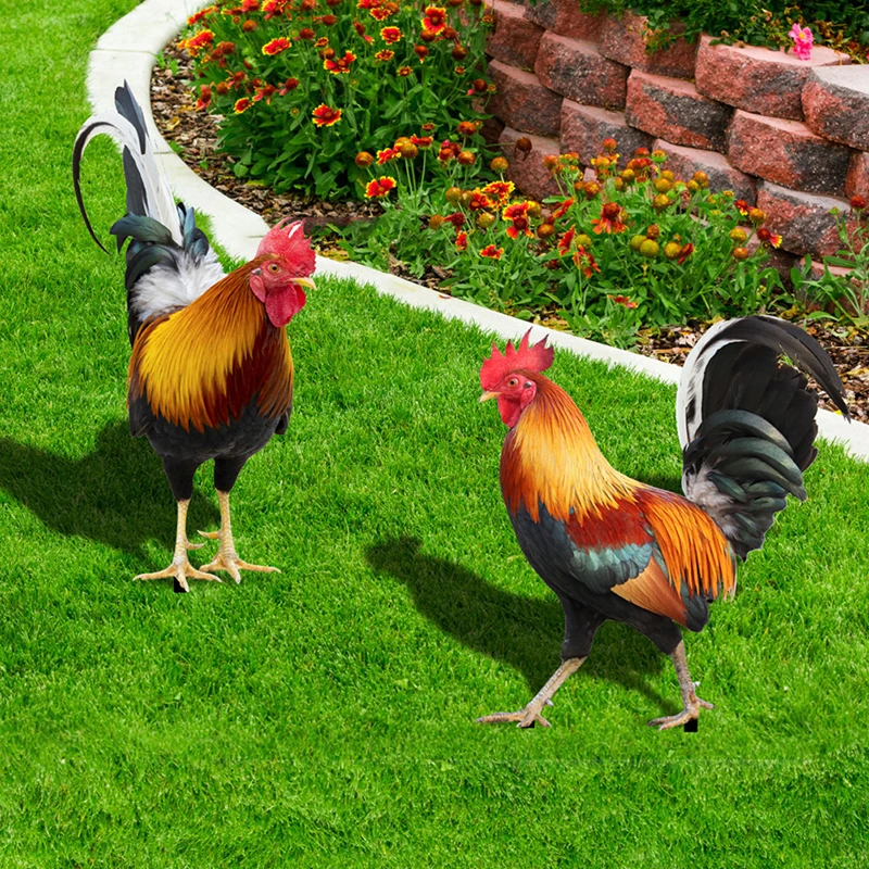 1Pc Acrylic Rooster Statue, Weatherproof Yard Farm Decor