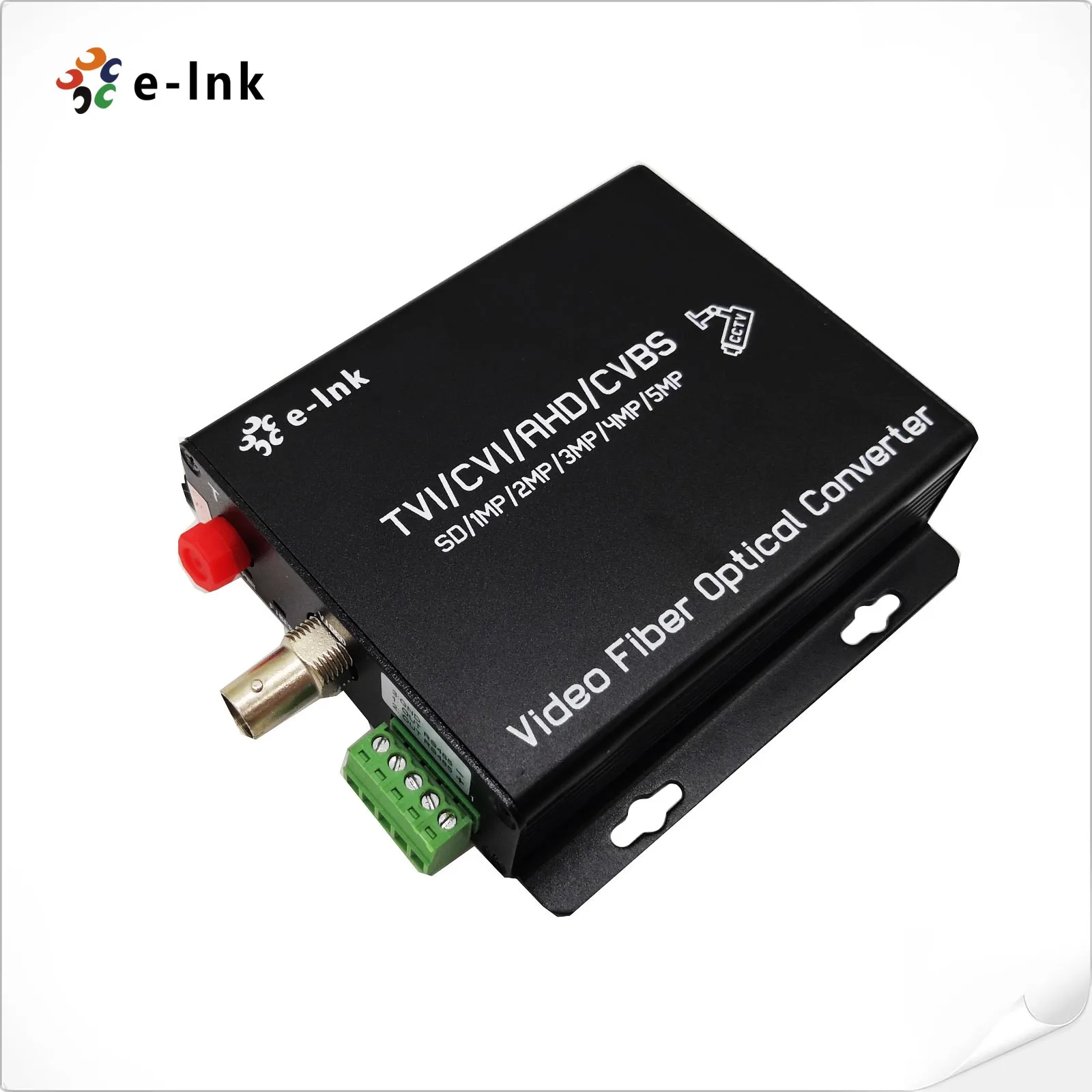 CCTV Video Converter 1-Channel 5MP HD-AHD HD-CVI HD-TVI CVBS 4-in-1 Video Fiber Converter for PTZ Cameras