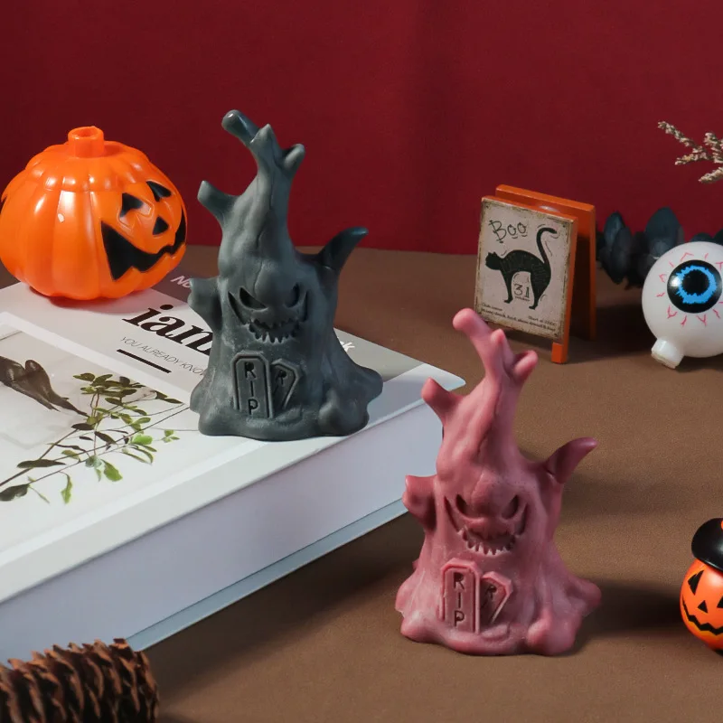 

Halloween Ghost Tree Stump Resin Chocolate Soap Candle Mold Horror Gypsum Ornament Home Decor Ghost Mold