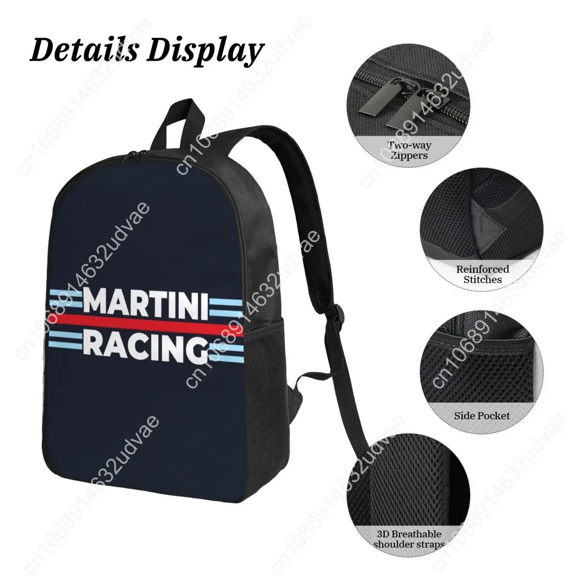 Martini Racing Backpack Student Boys Girls BookBag School Bag Computer Shoulder Bags 3ps Insulated Lunch Bag Pencil Case