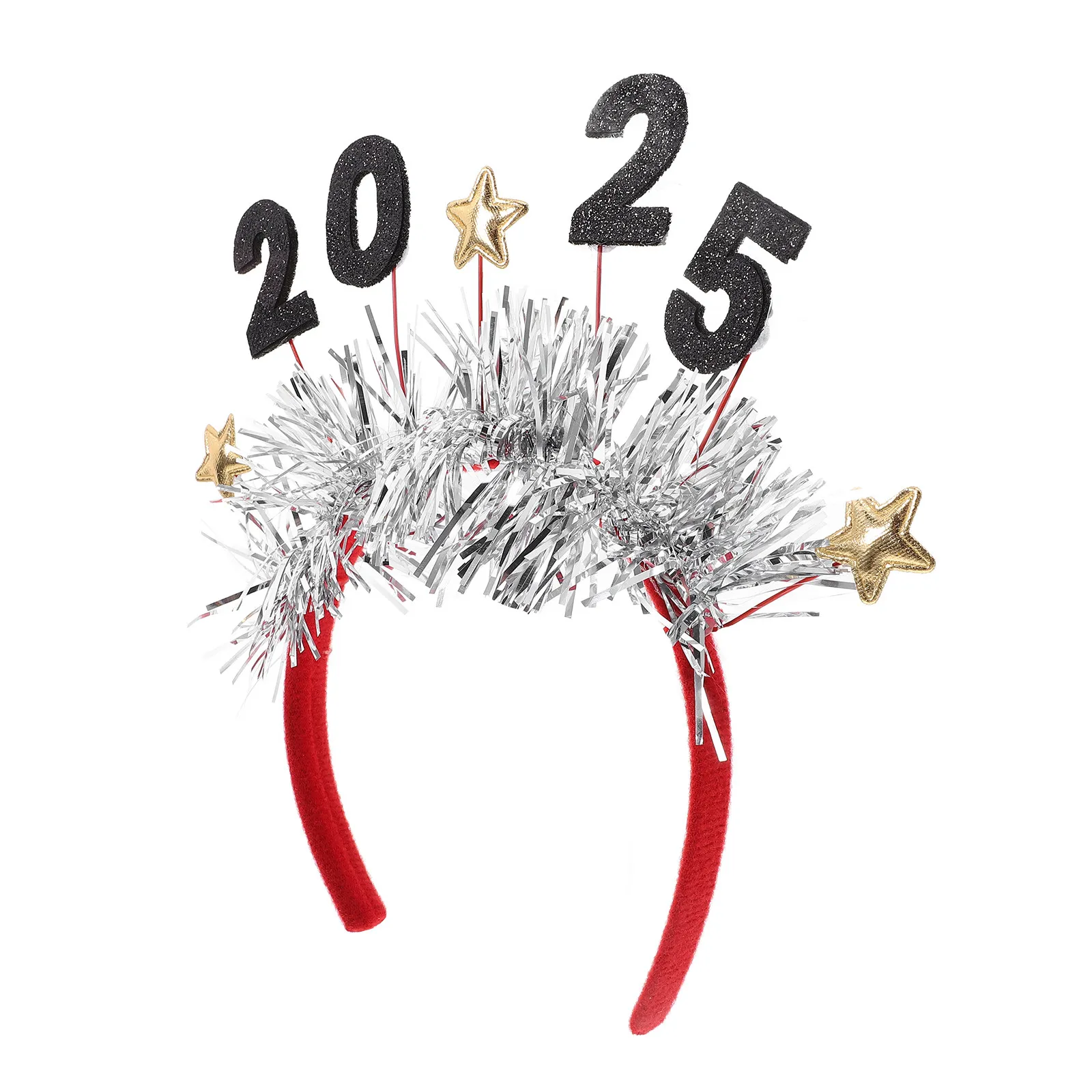 2025 New Year Headband Star Theme Glitter Party Headwear for Adults Festive Photo Booth Prop Holiday Celebration Accessory