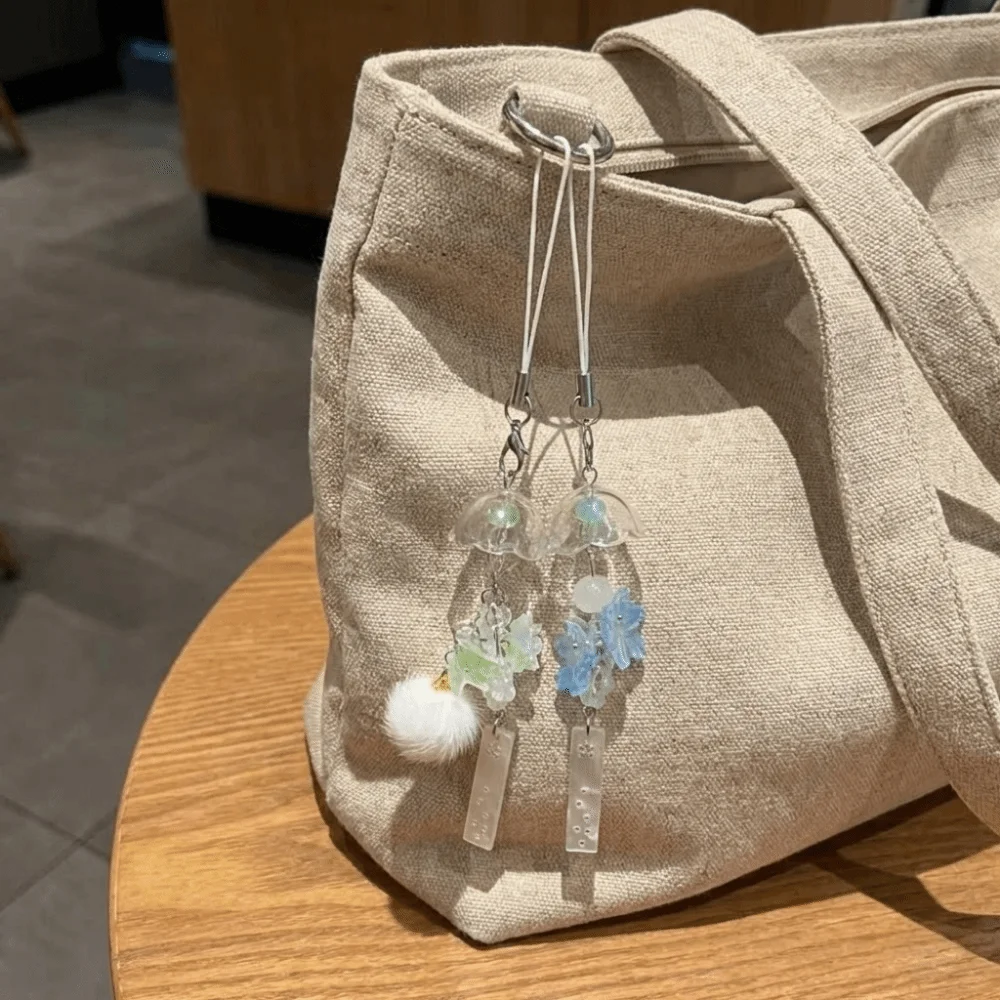 Resin Jasmine Wind Chime Pendant Chinese-style Handmade Backpack Hanging Pendant Decorative Hanging Key Chain Bag Decoration