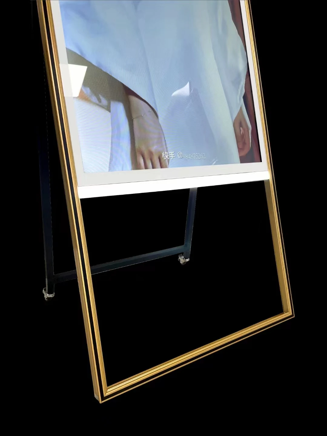 Standing Wooden Digital Art Frame 21.5/23.8/27/32/43/49 Inch Cloud WiFi LCD Photo Frame, Advertising Monitor