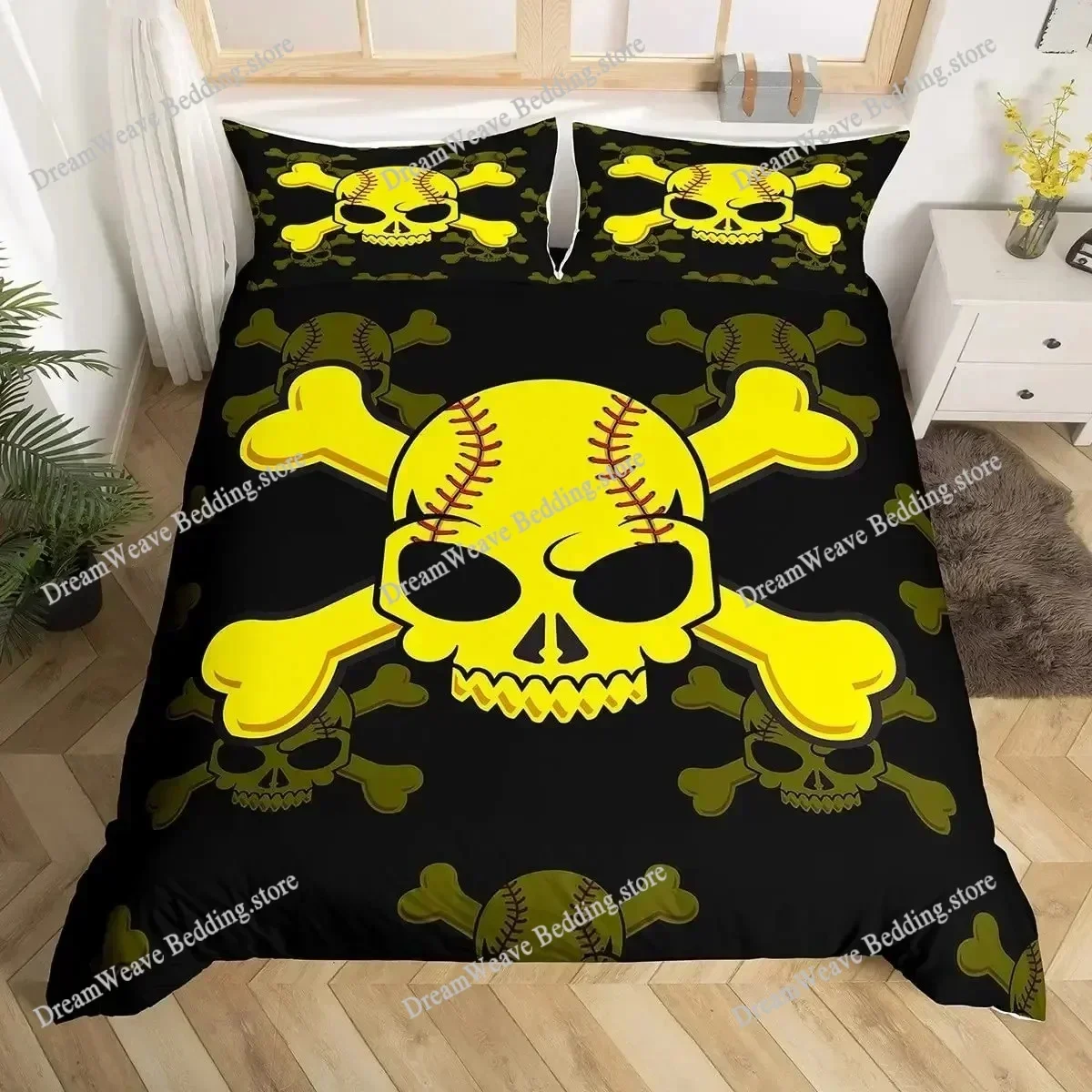 3D Baseball Game King Queen Duvet Cover Ball Sports Theme Bedding Set Athlete Competitive Quilt Cover Polyester Comforter CoverF