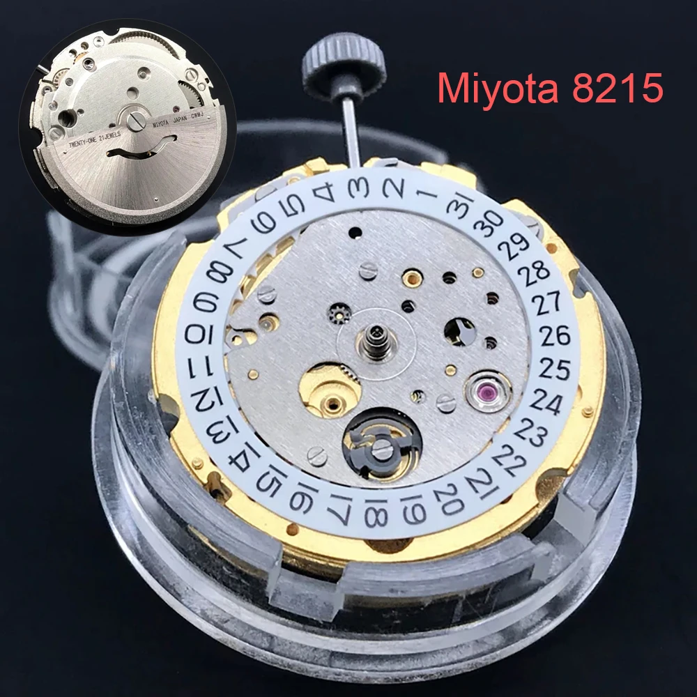 Japan Original Miyota 8215 Mechanical Movement Automatic Self-winding Skeleton High Accuracy 21 Jewels Replace Movement Gold