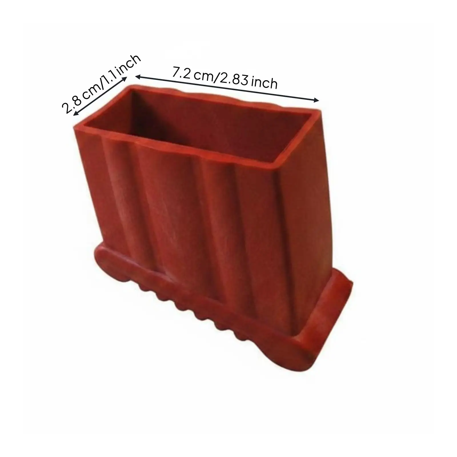 Protective Red Ladder Foot Cap Hollow Rectangular Sleeve Replacement for Aluminum Straight Ladder Leg Ends