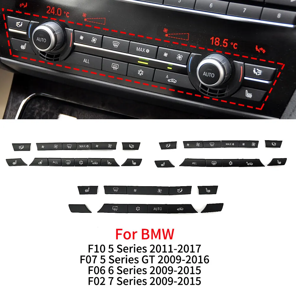 For BMW F10 F18 F06 F12 F07 F01 F02 Car Dashboard Air Conditioner AC Button Heater Switch Cover For BMW 5 6 7 Series 520 535GT