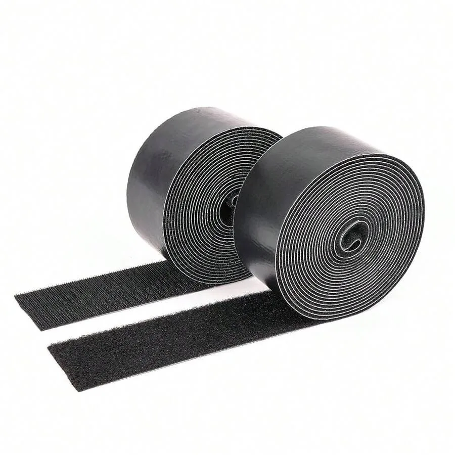 

Inch X 15 Feet Hook And Loop Tape Sticky Back Fastener Roll Nylon Se- Adhesive Heavy Duty Strips Fastener For Home Office Schoo