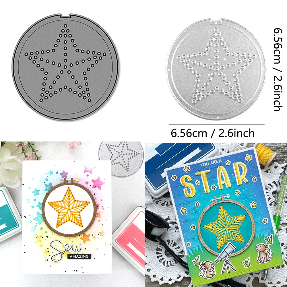 

Embroidery Hoop Star Add-on Metal Cutting Dies Embossing Diecut 2025 Hot For DIY Card Making Scrapbooking Crafting Supplies