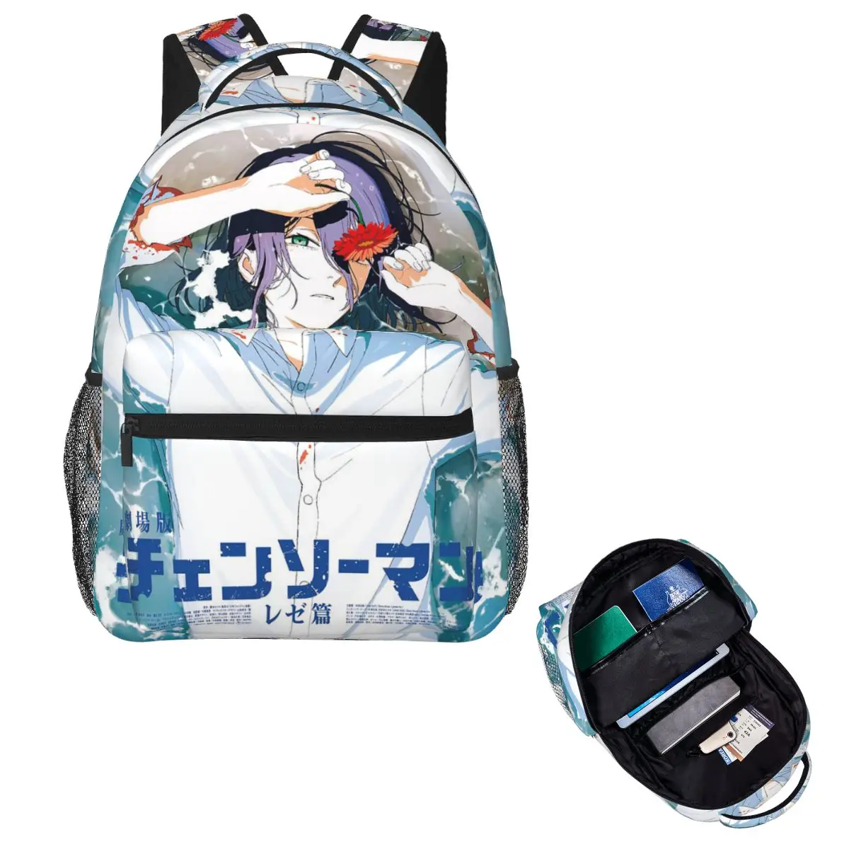 Chainsaw Man Devil Reze Arc Student Backpack School Bag Hiking Travel Daypack for Boys Girls Fashion Bookbag Shoulder Bags