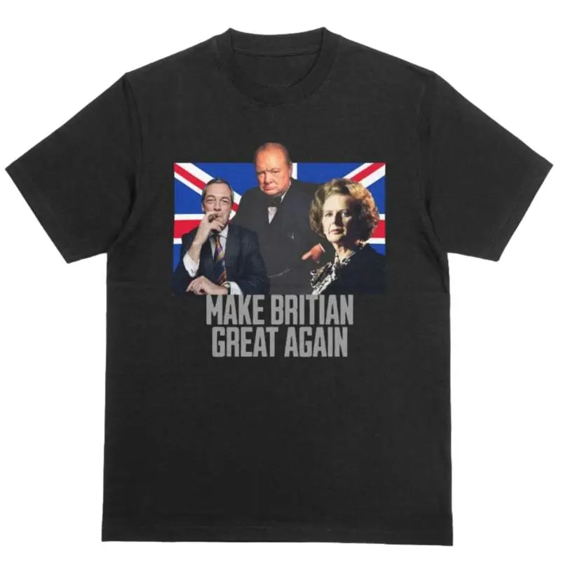 Make Britian Great Again British Icons T Shirt Reform Farage Churchill Thatcher