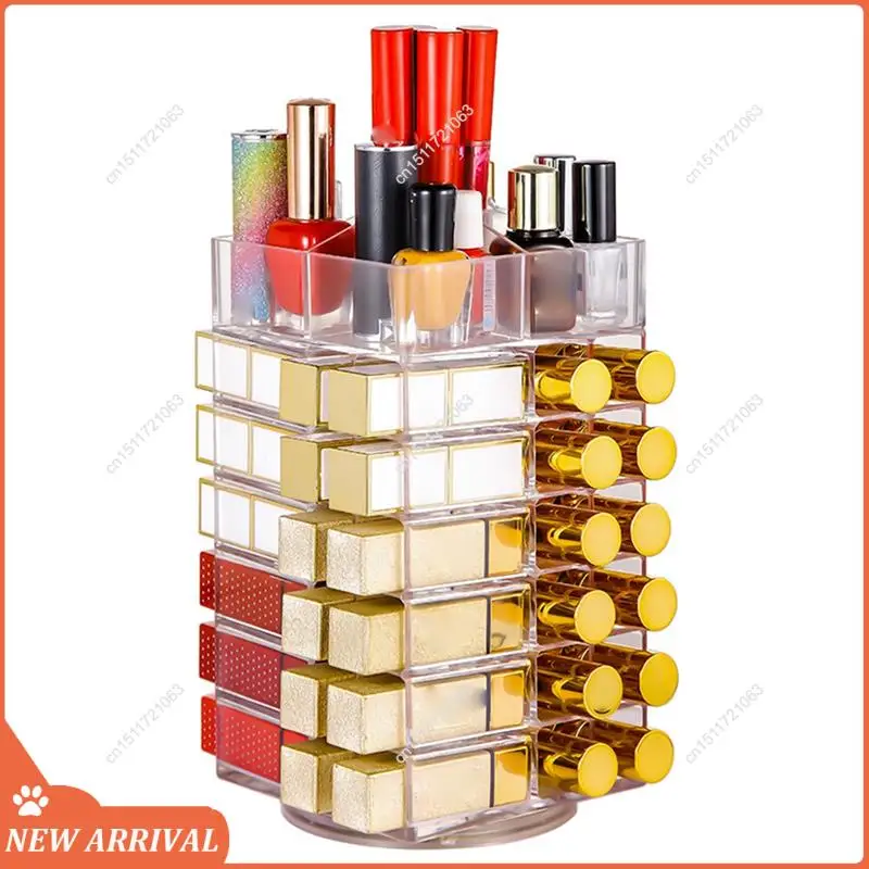 

Emption!Lipstick Display Rack Rotates 360 Degrees Acrylic Lipstick Storage Rack Can Store Lipstick Cosmetics, Etc.