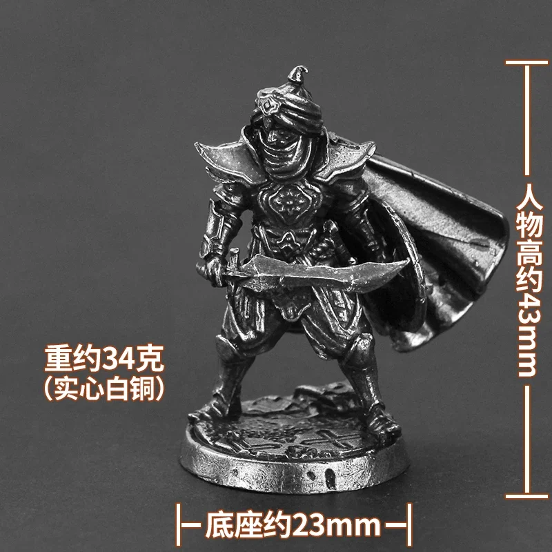 Cupronickel 전사 아라비안 나이트 신성한 랜턴 군인 액션 피규어 금속 모델 휴대용 보드 게임 체스 조각 장식