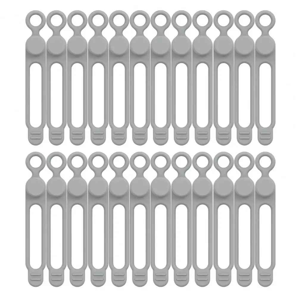 24Pcs Silicone Cable Organizer Self Fastening Buckle Design Wire Organizer Storage Fixer for Earbud Headphones Phones Wire Wrap