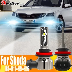 2x H11 H8 Led Fog Lights Headlight Canbus H16 H9 Car Bulb Diode Lamp 12v 55w For Skoda Octavia 2 3 5A Superb Rapid Fabia Kodiaq